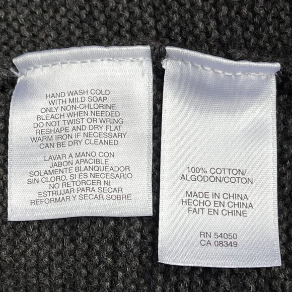 Jones New York Knit Cardigan PM Grey Black Ombre Sweater 100% Cotton Office Work - Picture 8 of 11